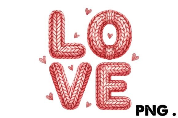 Evaluating Yarn Faux Embroidery Valentine Love PNG