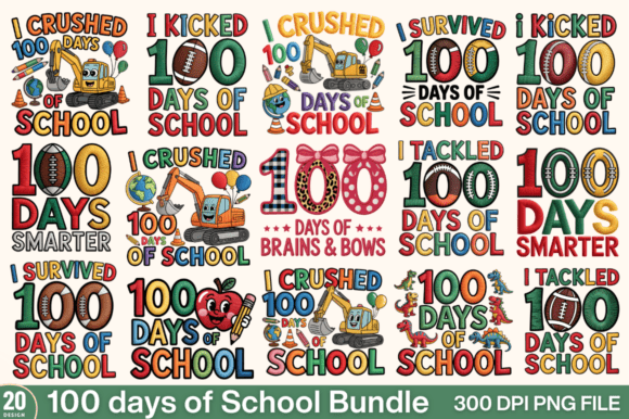 Review: 100 Days of School Embroidery PNG Bundle