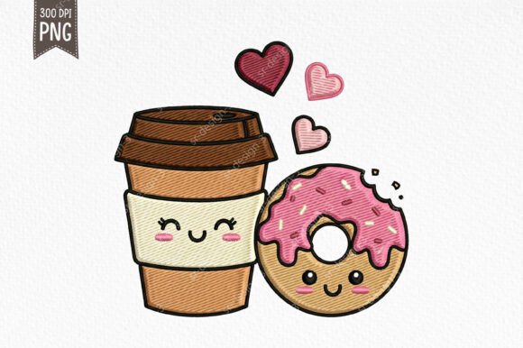 Review: Cute Coffee and Donut Embroidery PNG for Real Projects