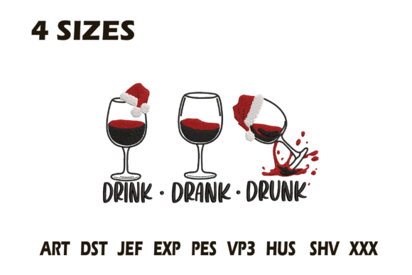 Review: Funny Drunk Christmas Wine Embroidery Design