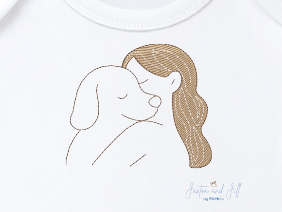 Review: Woman Hugging Dog Embroidery Design
