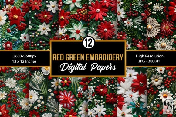 Reviewing Red Green Floral Embroidery Pattern for Gifts