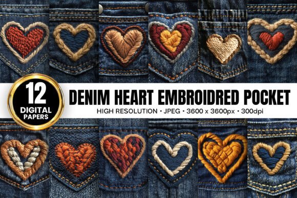 Reviewing the Denim Heart Pocket Embroidery Background