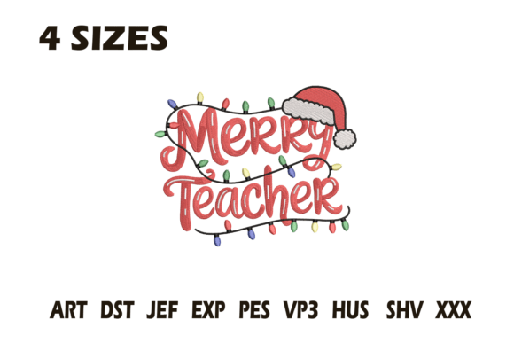 Reviewing the Merry Teacher Christmas Lights Embroidery